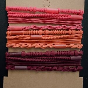 Boho Hair Tie Multicolor Braided Bracelet Set